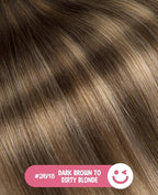 Youngsmile Invisible Tape in Hair Extensions Human Hair #2/6/18 Dark Brown to Dirty Blonde 20pcs 30g 14 Inch Injection Tape in Hair Extensions Human Hair (#2/6/18,14'')