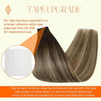 Full Shine 18Inch Tape in Hair Extensions Human Hair Ombre Balayage Tape in Extensions Color 2 Darkest Brown Fading to 3 and 27 Honey Blonde Seamless Remy Tape ins Human Hair Extensions 50G 20Pcs