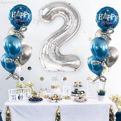 KatchOn Silver Number 2 Balloon 40 Inch 2nd Birthday Decorations - Image 6
