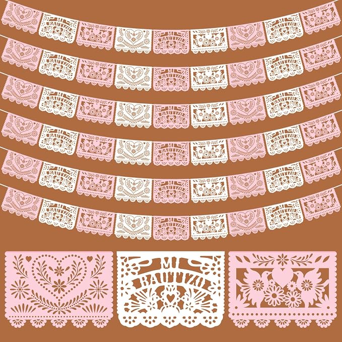 TaoBary 6 Pcs Papel Picado Mexican Wedding Cielito Lindo Party Decor 118 Feet by TaoBary