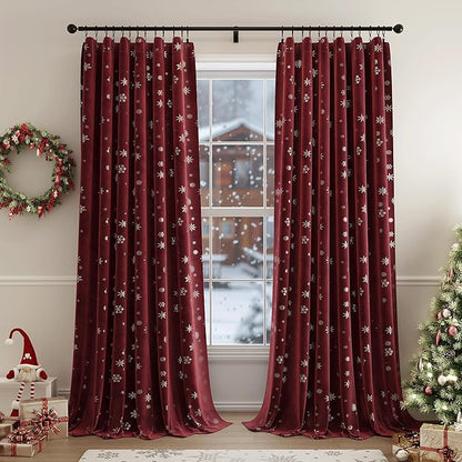 Beauoop Christmas Red Velvet Curtain by Beauoop