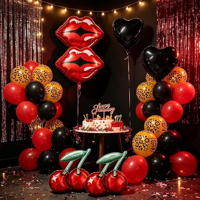 26Pcs Leopard Theme Balloon Kit, Heart Balloons - Image 3