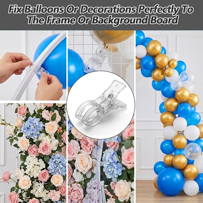 30 Pack Balloon Arch Clips, 3.5 Inch Large Clear Spring Clamps Plastic Heavy - Image 3