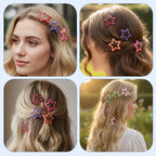 Y2K Hair Clips and Barrettes Set, 80PCS 1.18" Multicolor Sparkling Star Hair Clip Cute Non-slip Metal Snap Stars Hairclips Accessories for Girls Women