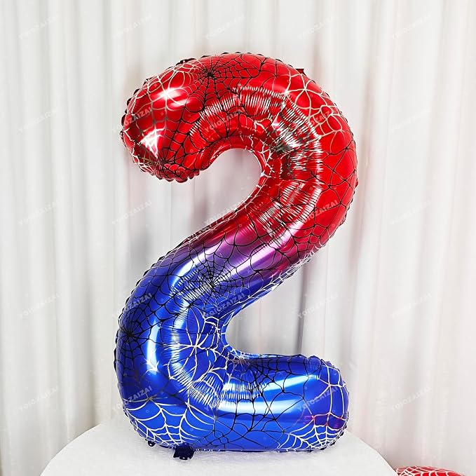 40 IN Red Blue Gradient Number 2 Balloon Large Digital 2 Foil Balloon | - Image 4