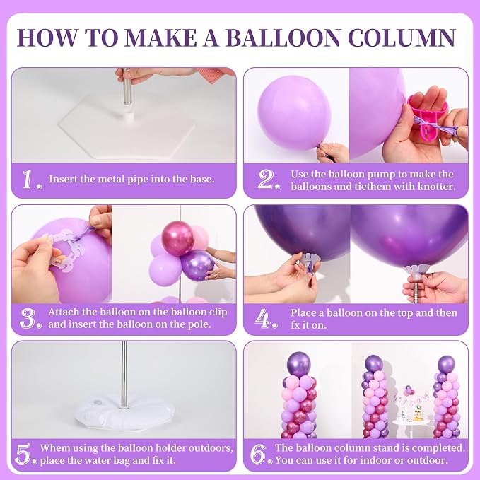 Pink and Purple Balloon Column Stand Kit Set of 2 - Image 5