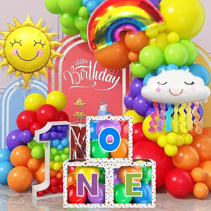 First Birthday Decorations for Boy Girls, ONE Balloon Boxes - Image 5
