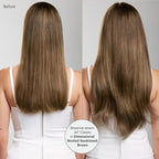 Luxy 100% Remy Human Hair – Halo Clip-In Hair Extensions –Natural Looking Volume & Length - One-Piece - Easy 5-Min Application 180 grams 20" Dimensional Rooted Sunkissed Brown