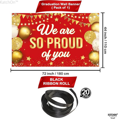KatchOn Red We are So Proud of You Banner 72x44 Inch | Graduation Banner - Image 4