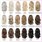 Ponytail Extension - 14" Claw Clip in Ponytail Hair Extensions Natural Soft Synthetic Layered Wavy Pony Tail Hair Pieces for Women - Ash Blonde with Highlights