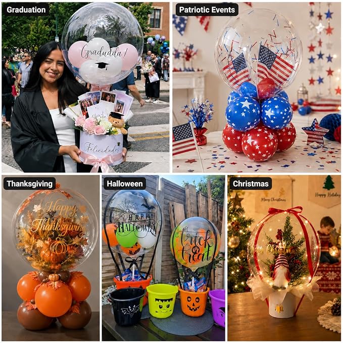 Bobo Balloons, 20Inch Large Clear Balloons - Image 8