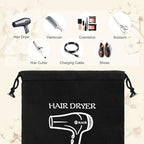Hair Dryer Bags Bulk, Hairdryers Storage Drawstring Pouch, Blow Dryer Case Container Hairdryer and Styling Tools Accessories Bags for Hotel Home Travel Bathroom 11.8 x 13.7 inch (32 PCS Black)