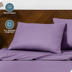 Bare Home Microfiber Pillow Cases - King 20x40 - Cooling Pillowcases - Double Brushed - Easy Care - Envelope Closure (King Pillowcase Set of 2, Lavender)