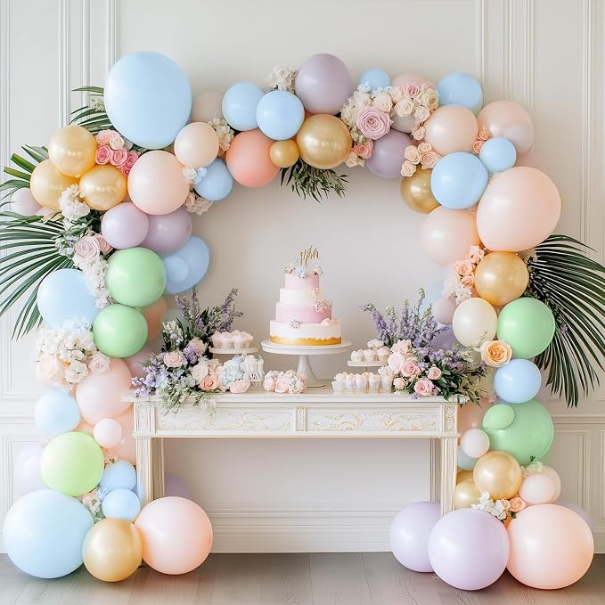 RUBFAC 87pcs Pastel Blue Balloons Different Sizes 18 12 10 5 Inches - Image 6