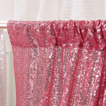 Poise3EHome Fuchsia Pink Sequin Backdrop, 6Ft x 8Ft Glitter Photography - Image 5
