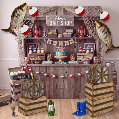 18 Pcs Gone Fishing Party Decorations Kit | Decorations Fish Net, Fish Balloons - Image 3