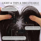Hair Toppers for Women Real Human Hair 3D Bangs Clip 100% Human Toppers for Women 10 Inch Clip in Bangs Hairpieces(Brown Black)