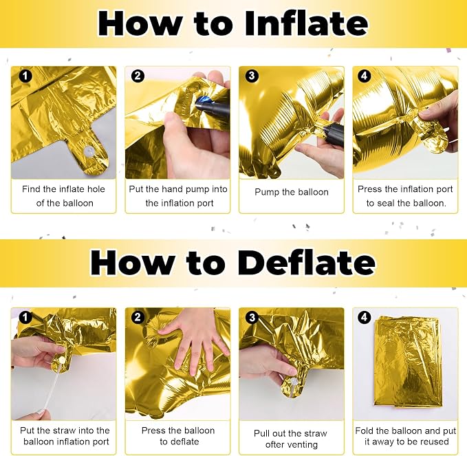 40Inch Gold YAY Balloons, Giant YAY Letter Foil Mylar Balloon Banner - Image 7