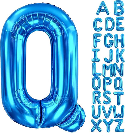 Letter Q Balloon 40 Inch Blue, Giant Alphabet Foil Balloon, Big Mylar Party by Aeniaza