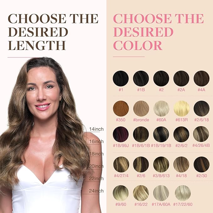 GOO GOO Tape in Hair Extensions Human Hair, 4/26/4 Balayage Chocolate Brown to Honey Blonde, 20inch 50g 20pcs, Skin Weft Seamless Invisible, Silky Straight with Thick Ends, Remy Human Hair