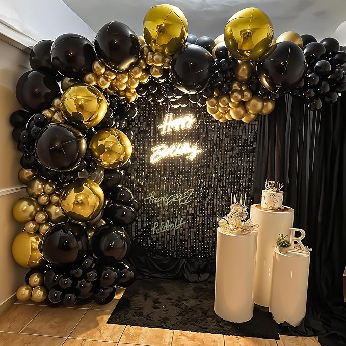 12Pcs Black Round Foil Balloons - Image 4