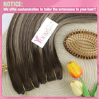 YoungSee Wire Hair Extensions Human Hair Balayage Invisible Wire Human Hair Extensions Ombre Dark Brown with Ash Blonde Straight Fish Line Extensions Soft Remy Hair 14Inch 80G