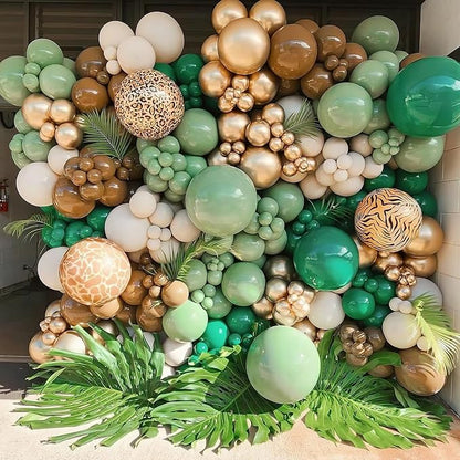 HILAVO Sage Green Brown Balloon Garland Kit Olive Green Gold Safari Balloons - Image 4
