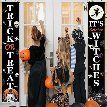 Hanging Halloween Door Decorations, 70-inch Front Door Banner Decor Porch Sign - Image 2