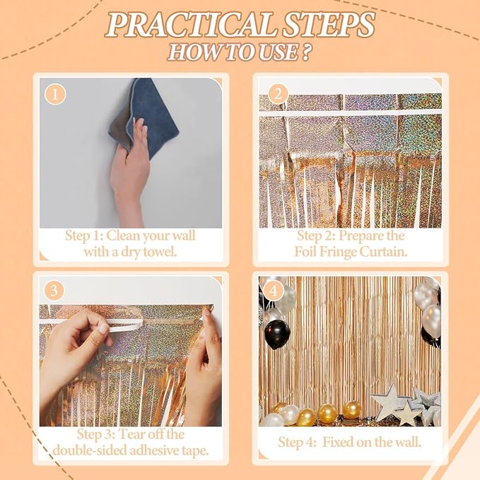 DECOCKRAT 2 Pack Foil Fringe Backdrop - Image 2
