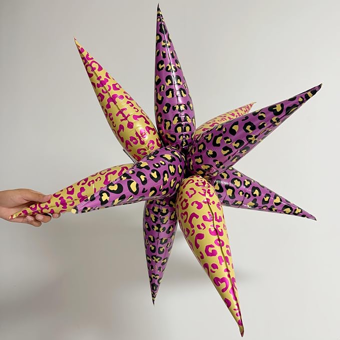 2Pcs 32 Inch Leopard Explosion Star Cheetah Print Balloons/Y2K Party Decor - Image 2
