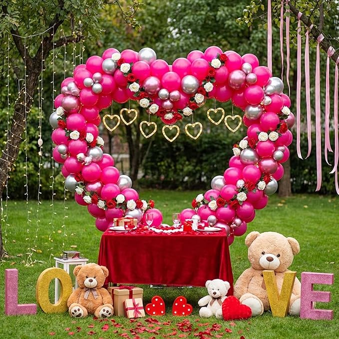 APLANET 150pcs Hot Pink Balloons Different Sizes 18 12 10 5 Inch Latex Magenta - Image 6