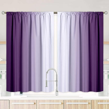 Purple Kitchen Curtains 2 Panels by XFLINGBAO