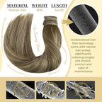 Ve Sunny Hair Extensions Ponytail Real Human Hair Wrap Around Clip in Ponytail Hair Extensions Straight Extensions Human Hair for Women Walnut Brown Ombre Light Brown Balayage Blonde 16inch 80G