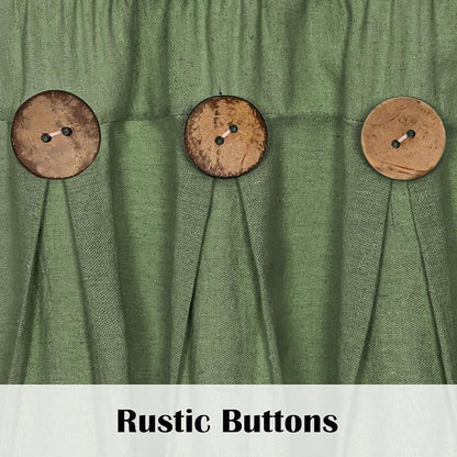 Farmhouse Valance Curtains, Boho Cotton Linen Kitchen Valance, Olive Green - Image 3