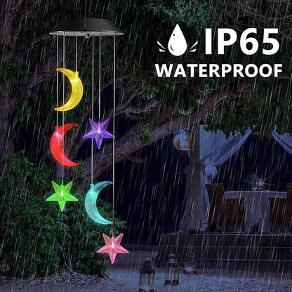 Toodour Solar Wind Chimes, Color Changing Wind Chimes Moon and Star | LED - Image 6