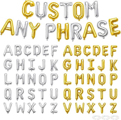 52 Pcs Letter Balloons Gold Silver Balloon Banner 16 Inch 2 Sets A- Z Alphabet by Togvu