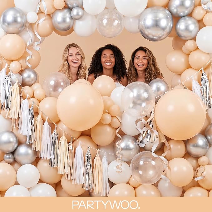 PartyWoo Nude Balloons 100pcs Apricot Boho Fall Color 18 12 10 5 Inch | Balloons - Image 5