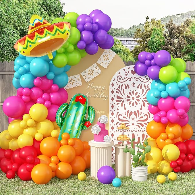 Mexican Fiesta Party Decorations Fiesta Balloon Arch Colorful Mexican Themed by Jobkoo