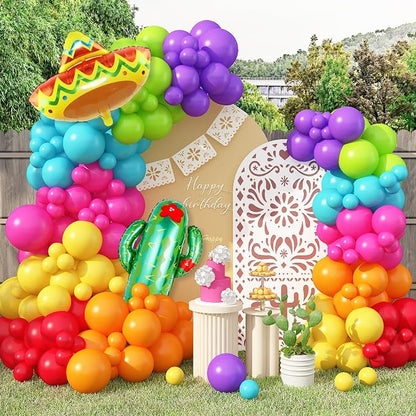 Mexican Fiesta Party Decorations Fiesta Balloon Arch Colorful Mexican Themed by Jobkoo