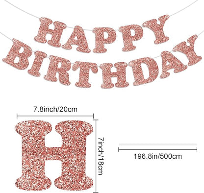 Rose Gold Happy Birthday Banner Birthday Party Decorations Happy Birthday - Image 6