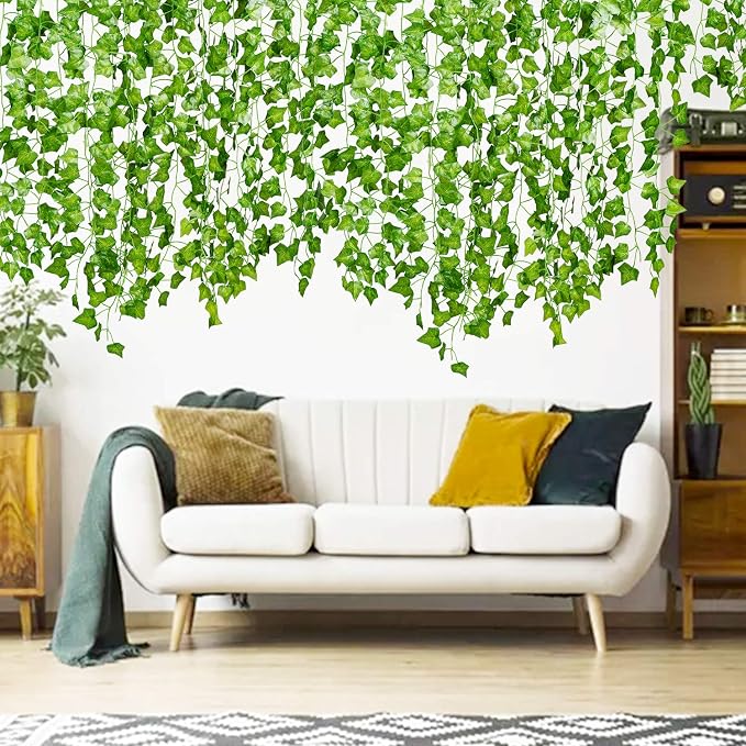 84 Feet 12 Strands Artificial Ivy Leaf Plants Vine Hanging Garland Fake Foliage - Image 2