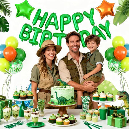 29PC Green Orange Happy Birthday Balloons Banner, 16Inch 3D Aluminum Letter - Image 6