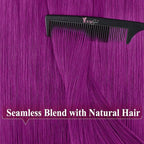 YoungSee Tape in Hair Extensions Purple Human Hair Tape in Extensions Purple 22In Colorful Tape on Hair Extension Real Human Hair Long-Hair Colored for Kids 10pcs 25g