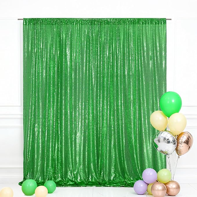 Eternal Beauty Green 3mm Sequin Backdrop 10x10 Ft by EternalBeauty