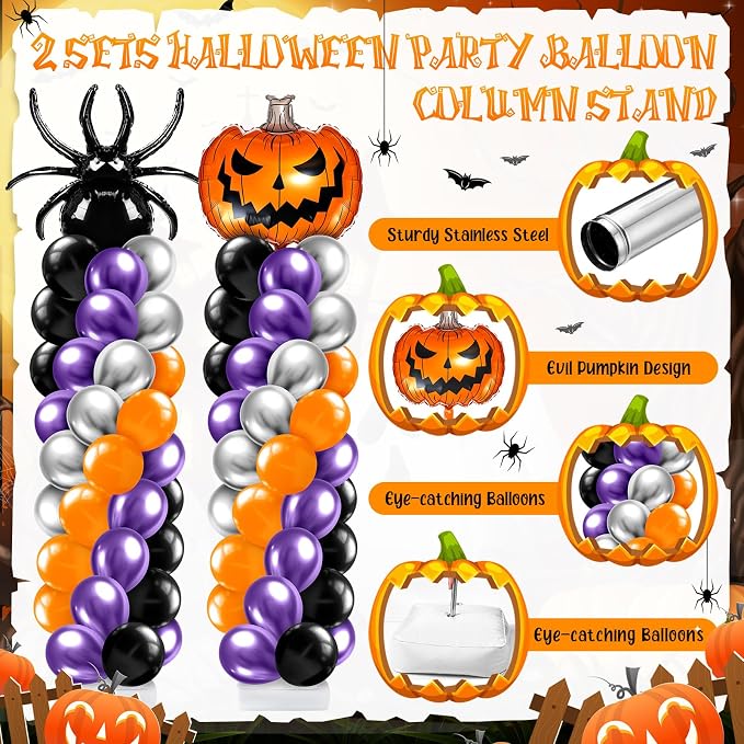 Kasyat 2 Sets Halloween Balloon Column Stand Kit - Image 3