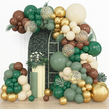 Amandir 153pcs Green Brown Balloon Garland Arch Kit Different Sizes | 18 12 10 - Image 4