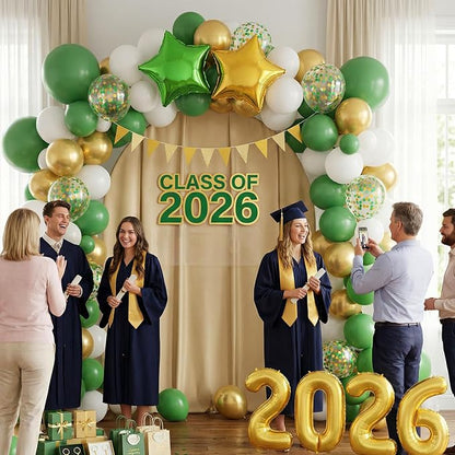 Paready Green Gold Graduation Balloons Garland Arch Kit, Grad Star Balloon - Image 9
