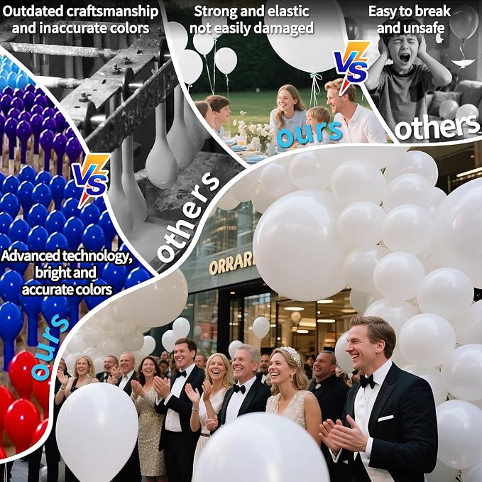 White Big Balloons 32pcs, 18 Inch Large Latex Giant Heavy Duty Balloons - Image 4