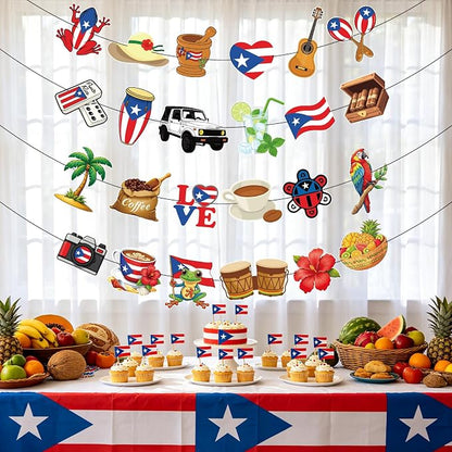 Puerto Rico Party Decorations Banner Garland, Puerto Rican Birthday Decorations - Image 4