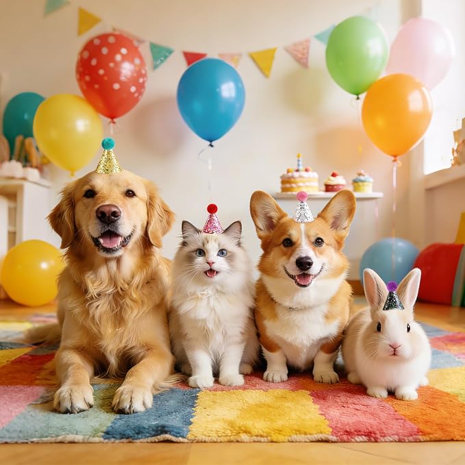 CANREVEL Mini Party Hats for Stuffed Animals Headwear, Birthday Hats - Image 7